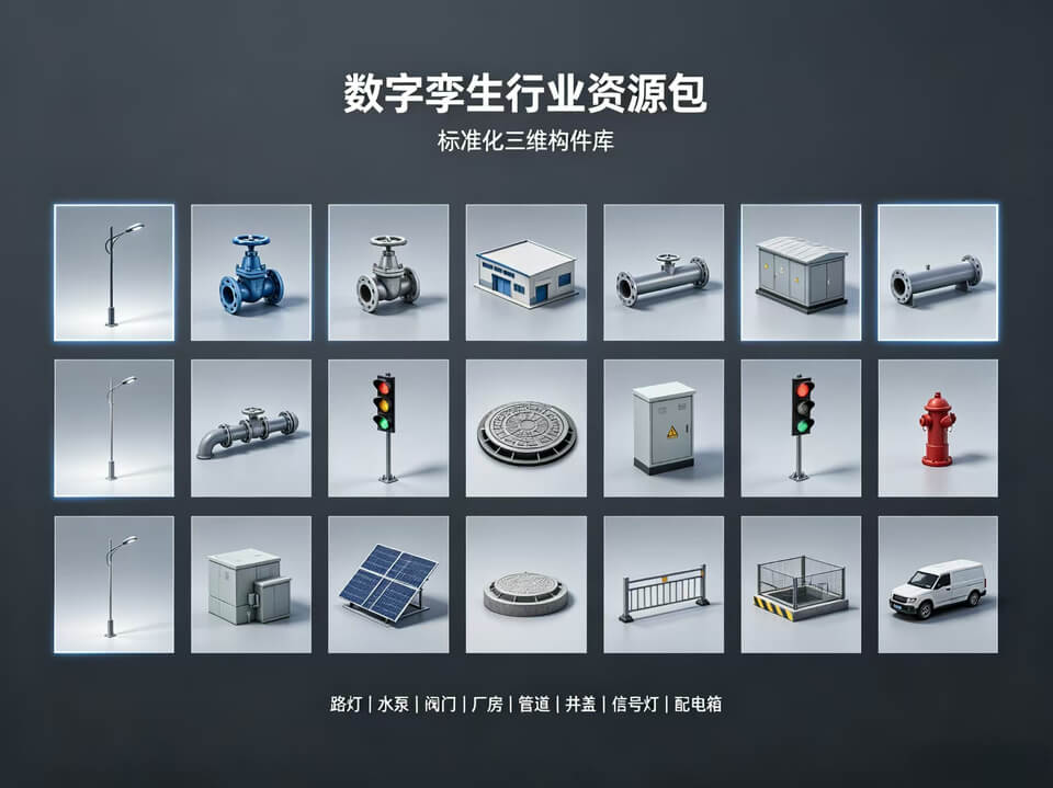 数字孪生行业资源包标准化三维构件库展示 - 字节博客 数字孪生行业资源包标准化三维构件库展示